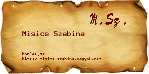 Misics Szabina névjegykártya